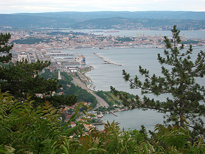 General view of the port of Trieste from near the ICTP