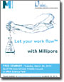 Let your work flow with Millipore logo